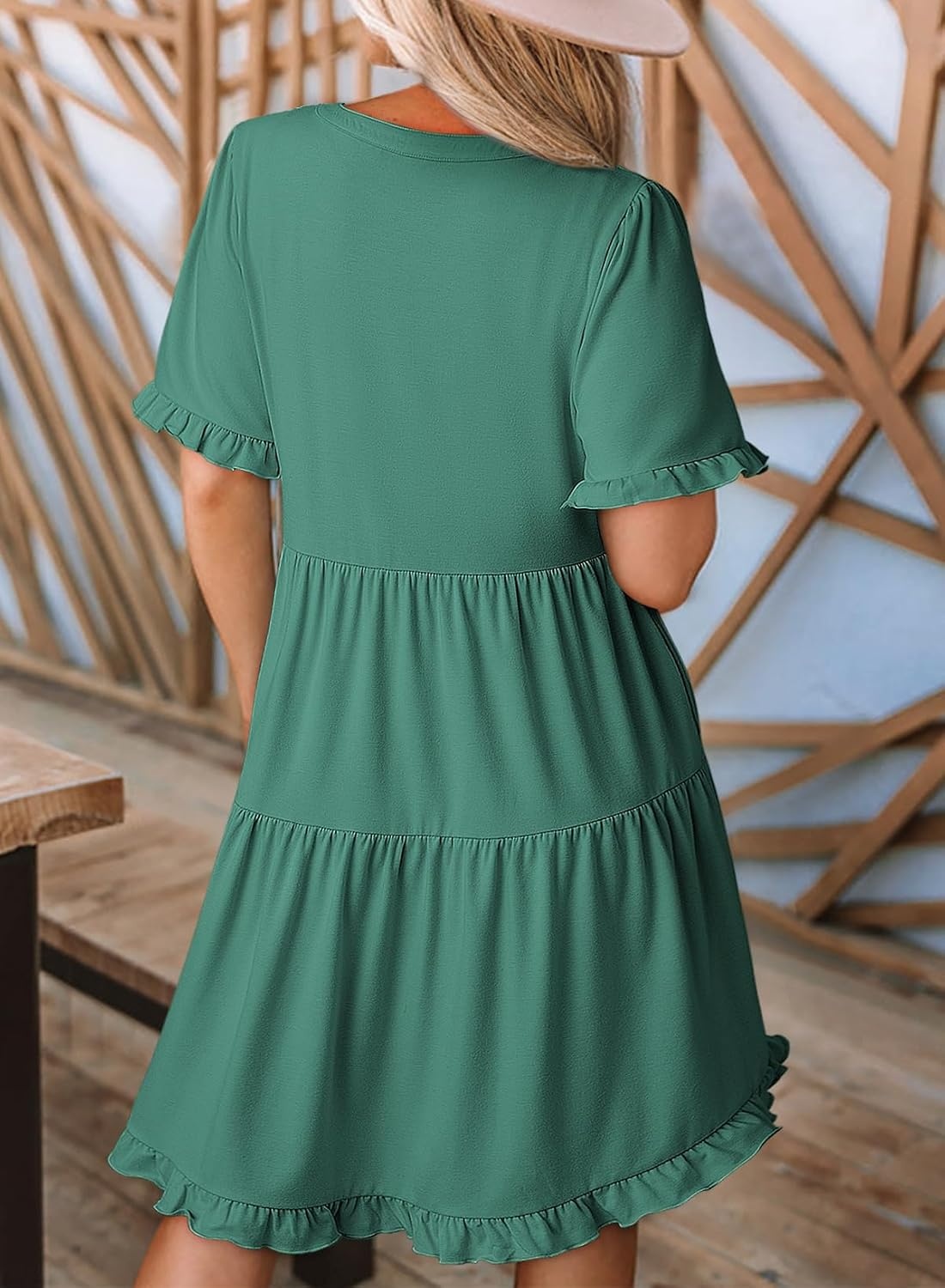 image:imageDokotoo Womens A Line Babydoll Casual Summer Dresses with PocketsSage Green
