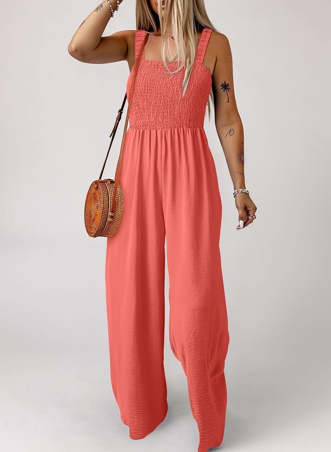 image:imageDokotoo Womens Casual Jumpsuits One Piece Sleeveless Wide Leg RompersOrange