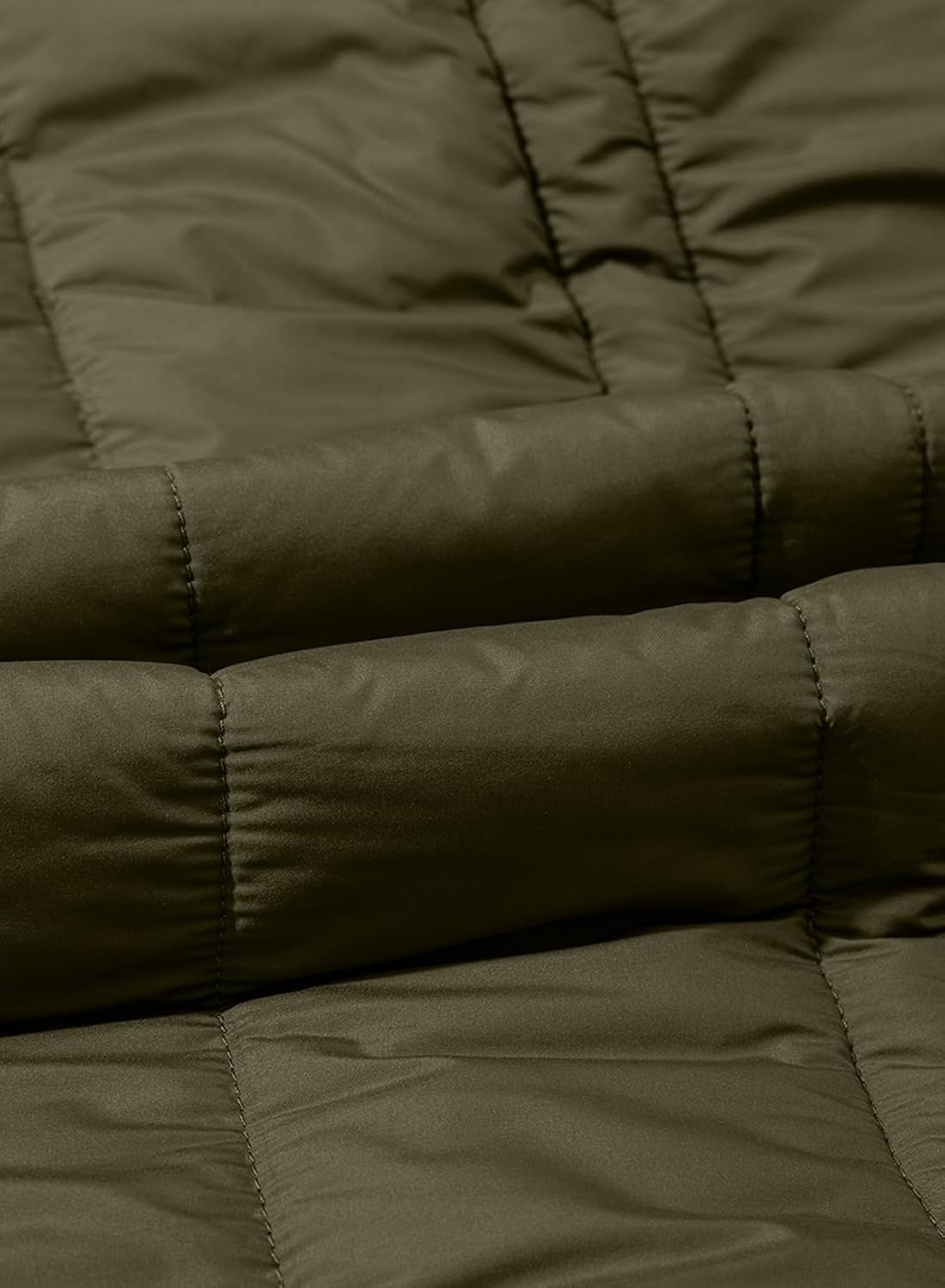 image:imageDokotoo Womens Casual Long Sleeve Zip up Puffer Chunky Warm Drawstring Quilted Lightweight Jacket CoatVineyard Green