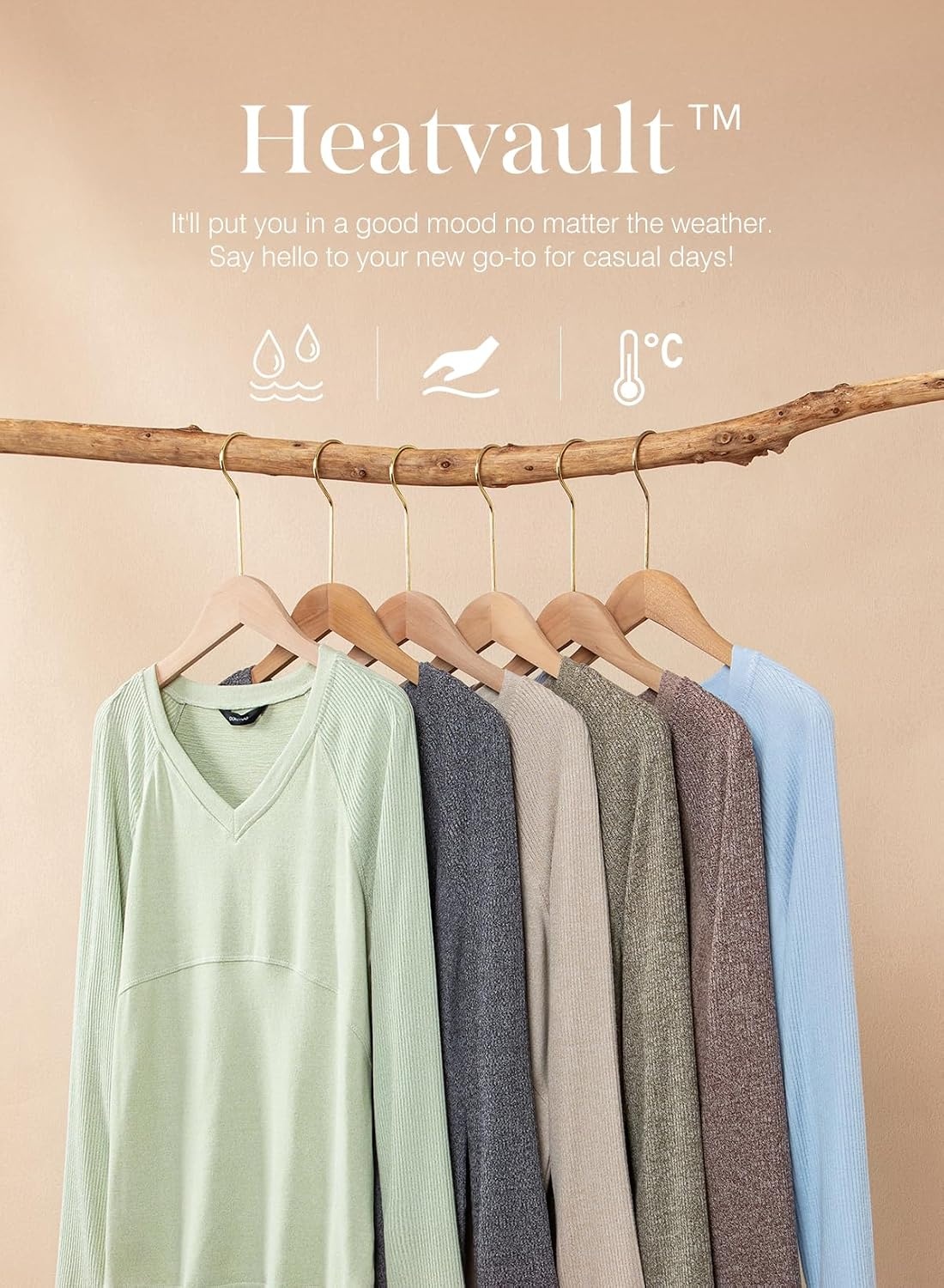 image:imageDokotoo Womens Fall Fashion 2026 Long Sleeve Shirts Basic Casual V Neck Solid Color Loose Fit Ribbed Knit Henley TShirts Blouse for Women Business Tee Tunic Tops Light Blue M