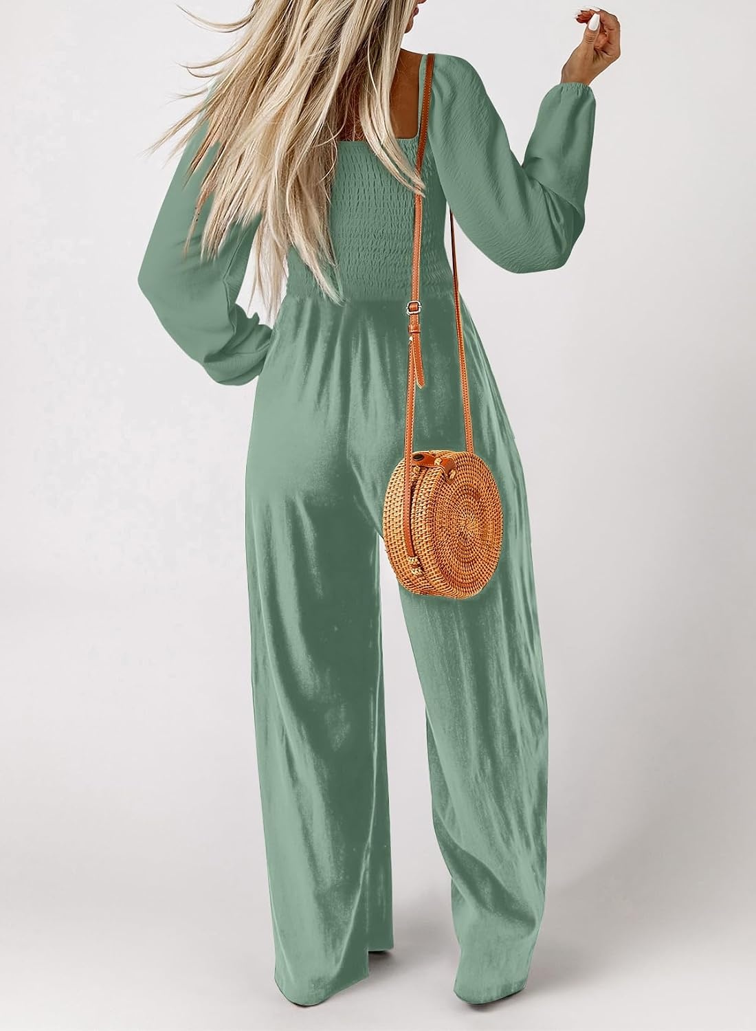 image:imageDokotoo Womens Jumpsuits One Piece Long Sleeve Wide Leg Long Pant RompersCanton