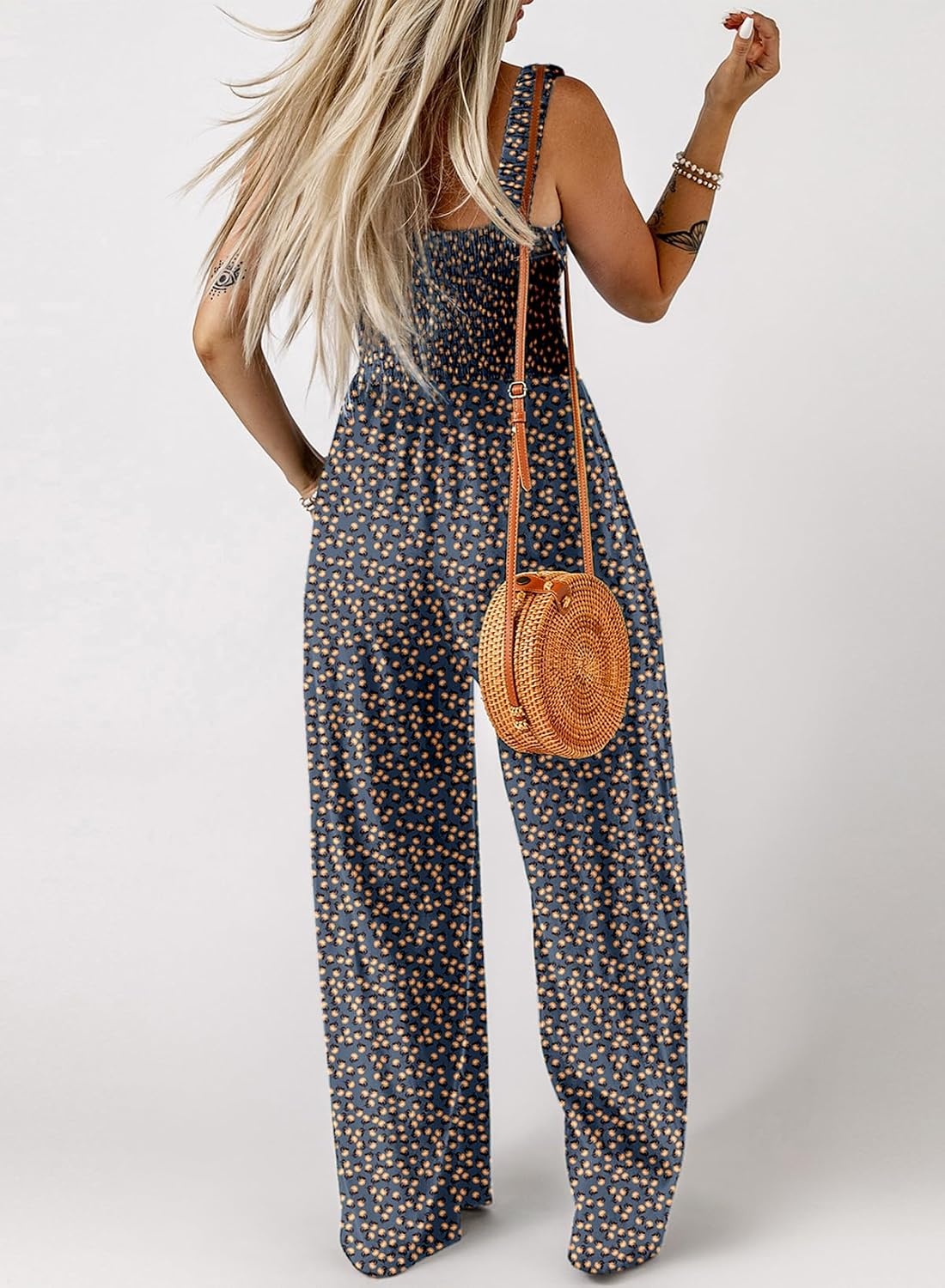 image:imageDokotoo Womens Loose Overalls Jumpsuits One Piece Sleeveless RompersBlue 2