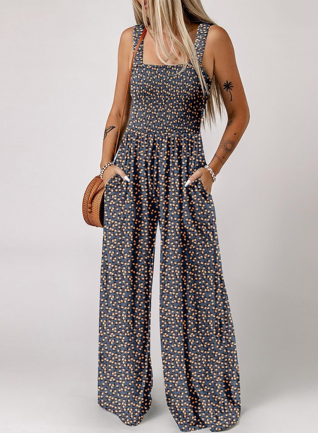 image:imageDokotoo Womens Loose Overalls Jumpsuits One Piece Sleeveless RompersBlue 2