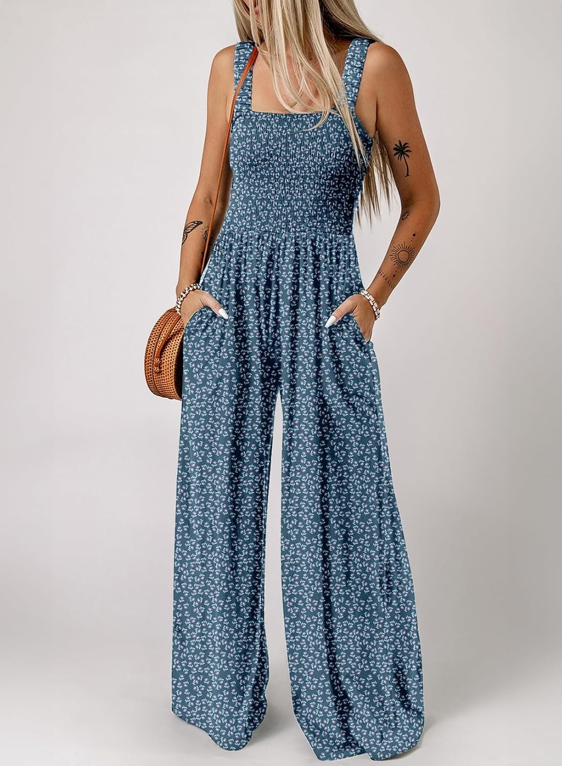 image:imageDokotoo Womens Loose Overalls Jumpsuits One Piece Sleeveless RompersBlue