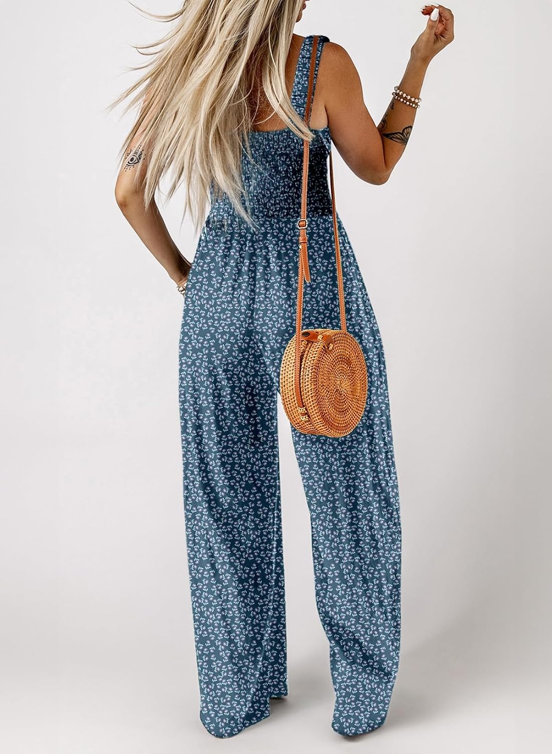 image:imageDokotoo Womens Loose Overalls Jumpsuits One Piece Sleeveless RompersBlue