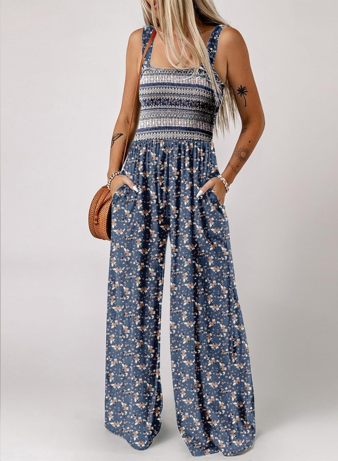 image:imageDokotoo Womens Loose Overalls Jumpsuits One Piece Sleeveless RompersBlue 5