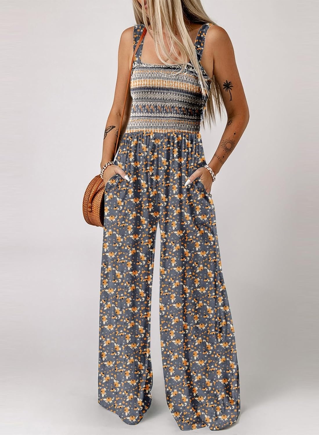 image:imageDokotoo Womens Loose Overalls Jumpsuits One Piece Sleeveless RompersBlue 6
