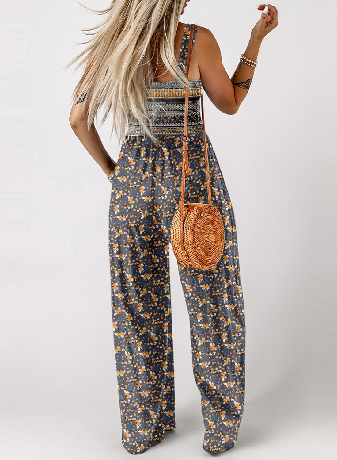 image:imageDokotoo Womens Loose Overalls Jumpsuits One Piece Sleeveless RompersBlue 6