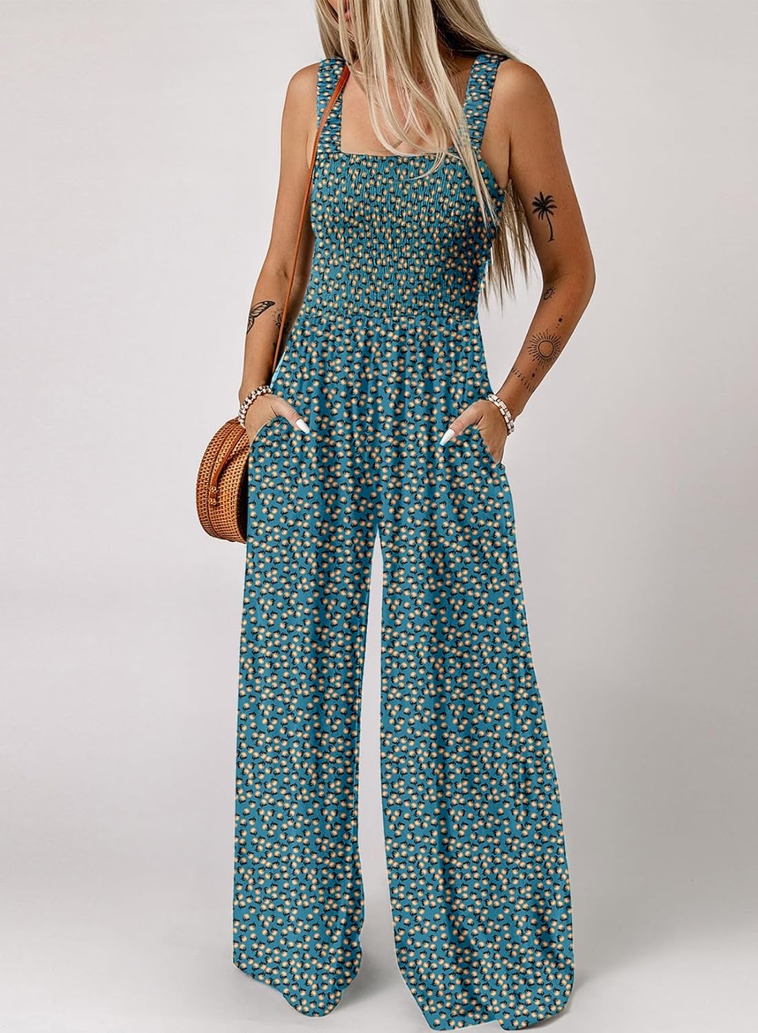 image:imageDokotoo Womens Loose Overalls Jumpsuits One Piece Sleeveless RompersGreen 2