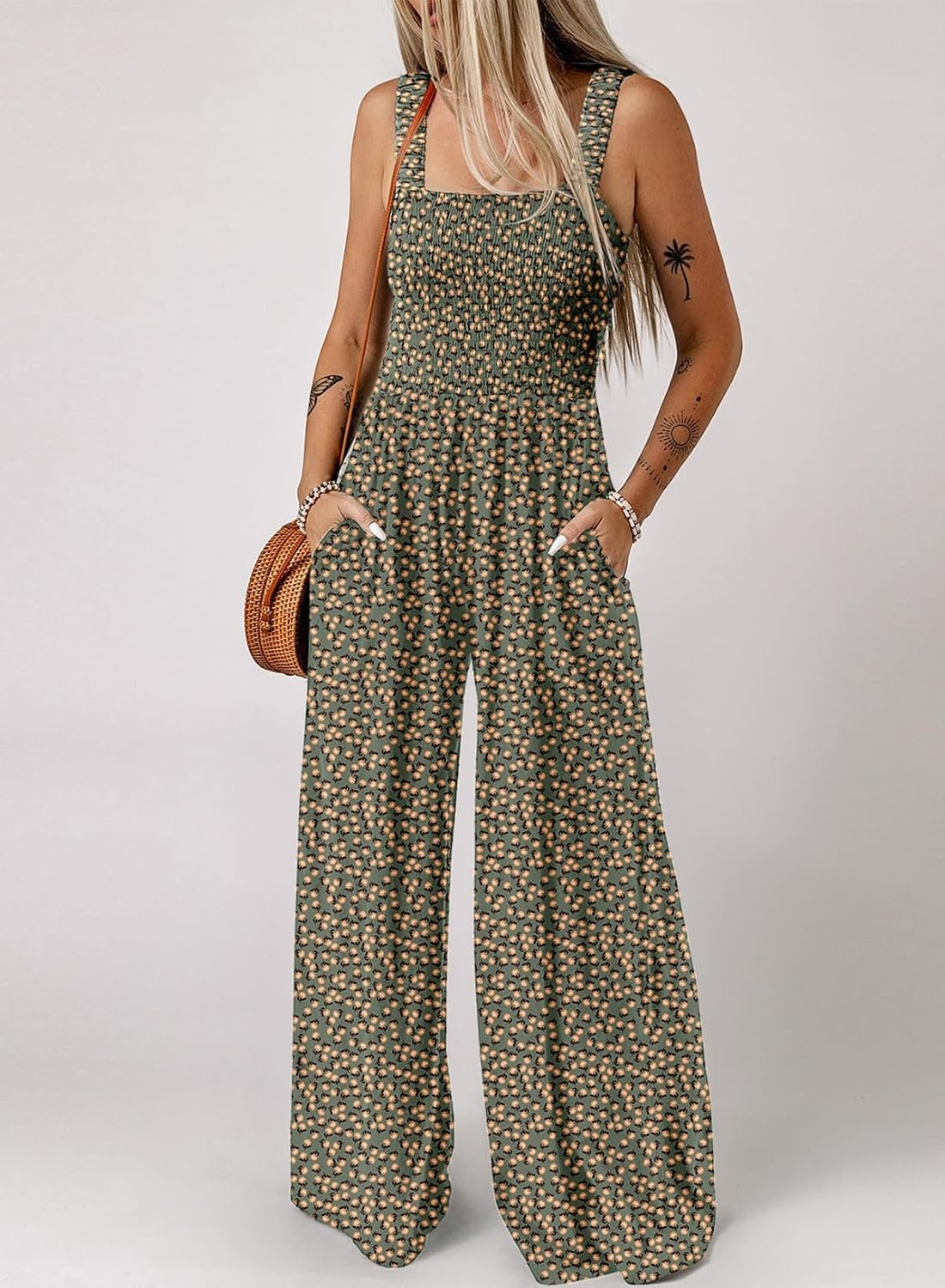 image:imageDokotoo Womens Loose Overalls Jumpsuits One Piece Sleeveless RompersGreen