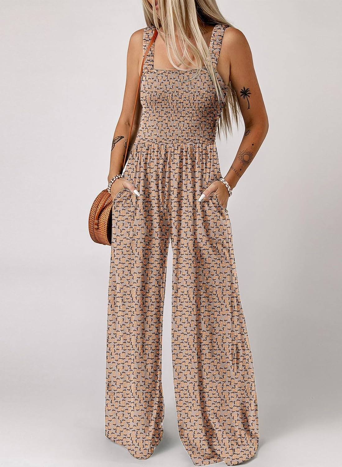 image:imageDokotoo Womens Loose Overalls Jumpsuits One Piece Sleeveless RompersKhaki 2