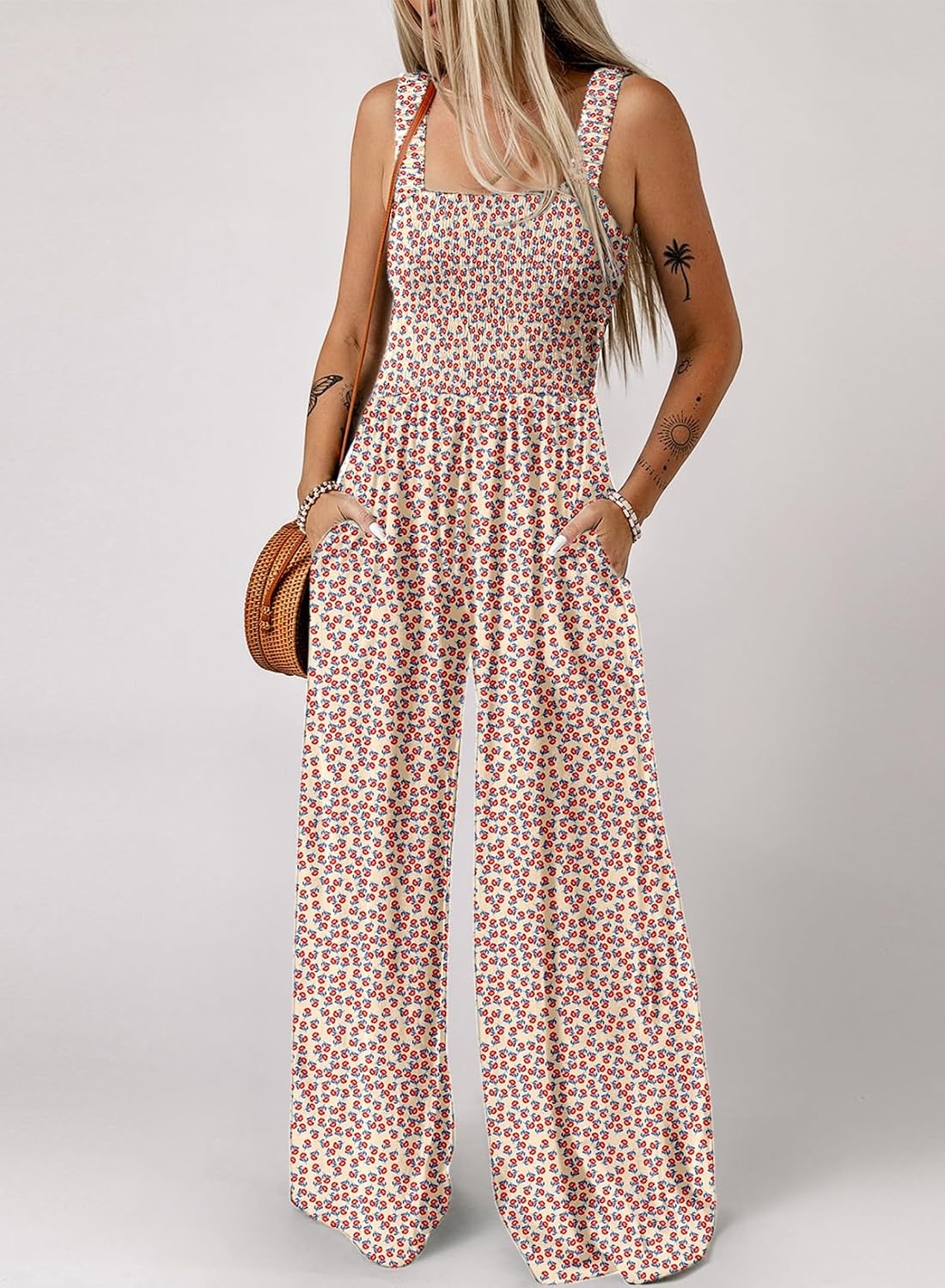 image:imageDokotoo Womens Loose Overalls Jumpsuits One Piece Sleeveless RompersKhaki