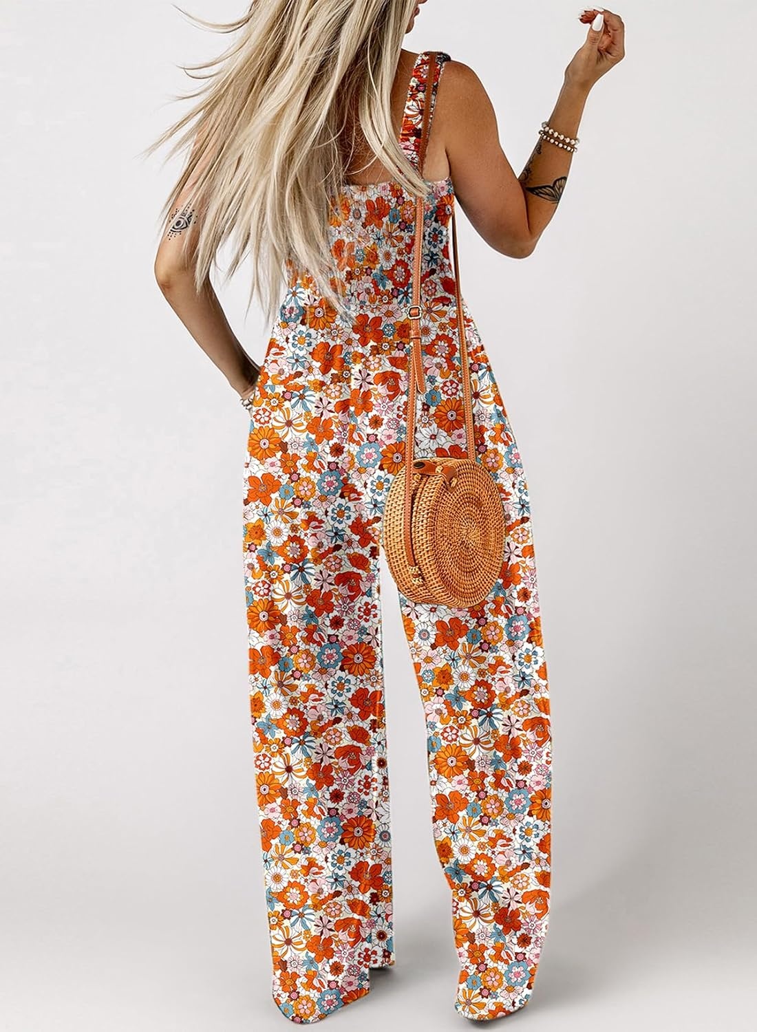image:imageDokotoo Womens Loose Overalls Jumpsuits One Piece Sleeveless RompersOrange