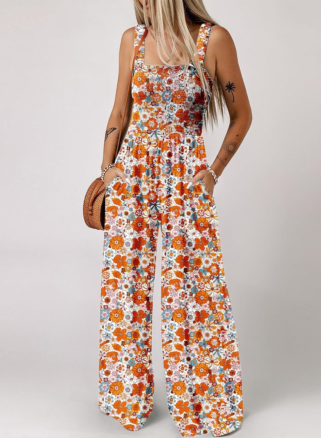 image:imageDokotoo Womens Loose Overalls Jumpsuits One Piece Sleeveless RompersOrange