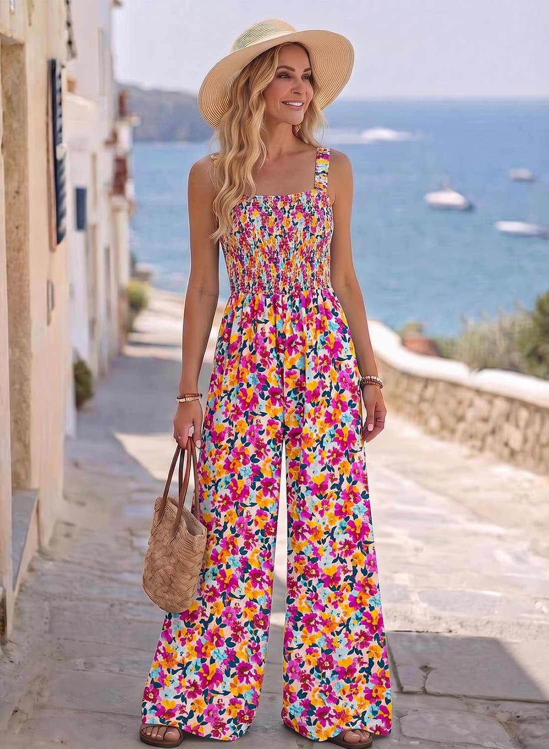 image:imageDokotoo Womens Loose Overalls Jumpsuits One Piece Sleeveless RompersPink 2