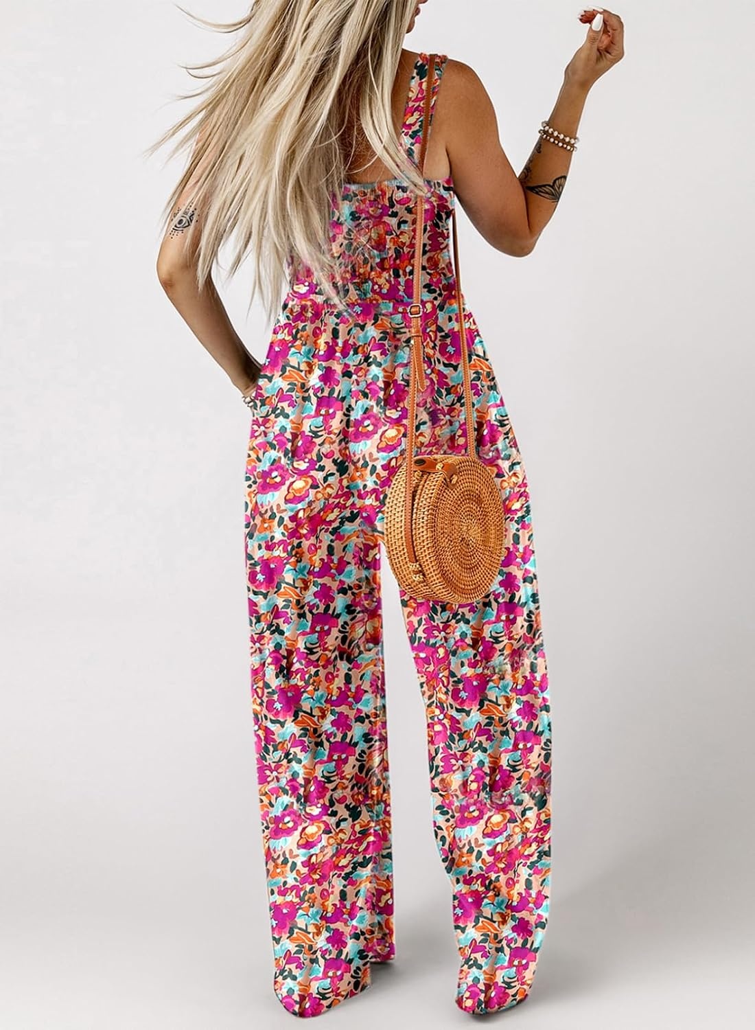 image:imageDokotoo Womens Loose Overalls Jumpsuits One Piece Sleeveless RompersPink 2