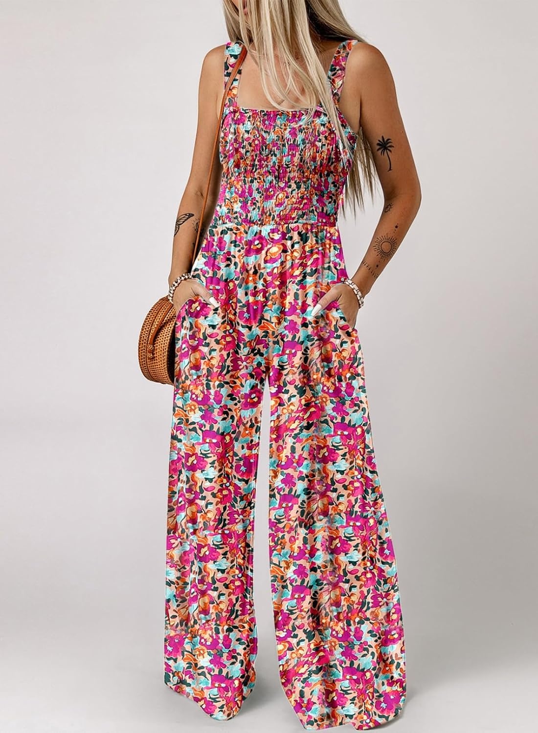 image:imageDokotoo Womens Loose Overalls Jumpsuits One Piece Sleeveless RompersPink 2