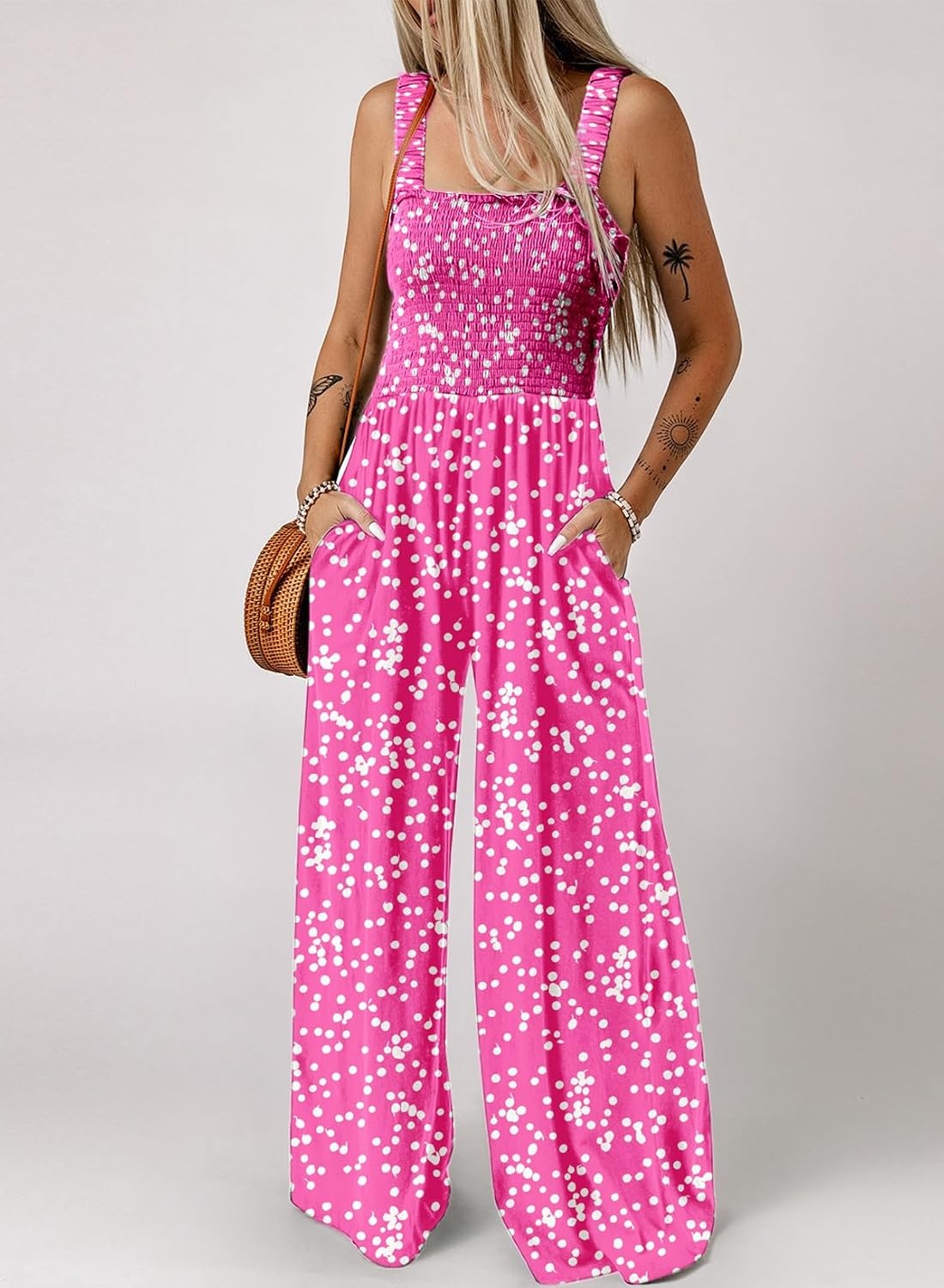 image:imageDokotoo Womens Loose Overalls Jumpsuits One Piece Sleeveless RompersPink 3