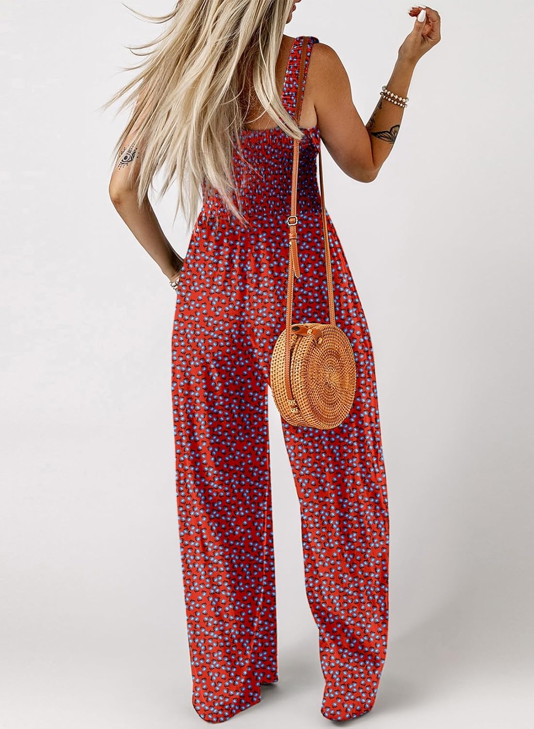 image:imageDokotoo Womens Loose Overalls Jumpsuits One Piece Sleeveless RompersRed