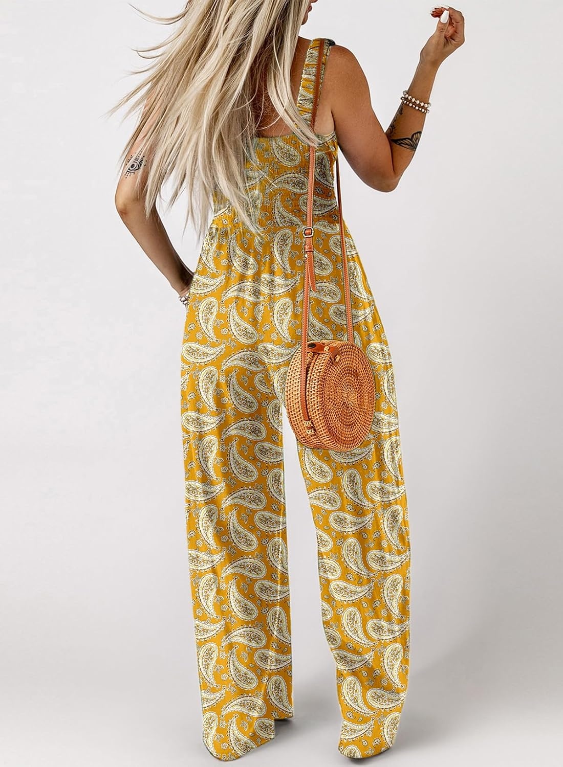 image:imageDokotoo Womens Loose Overalls Jumpsuits One Piece Sleeveless RompersYellow