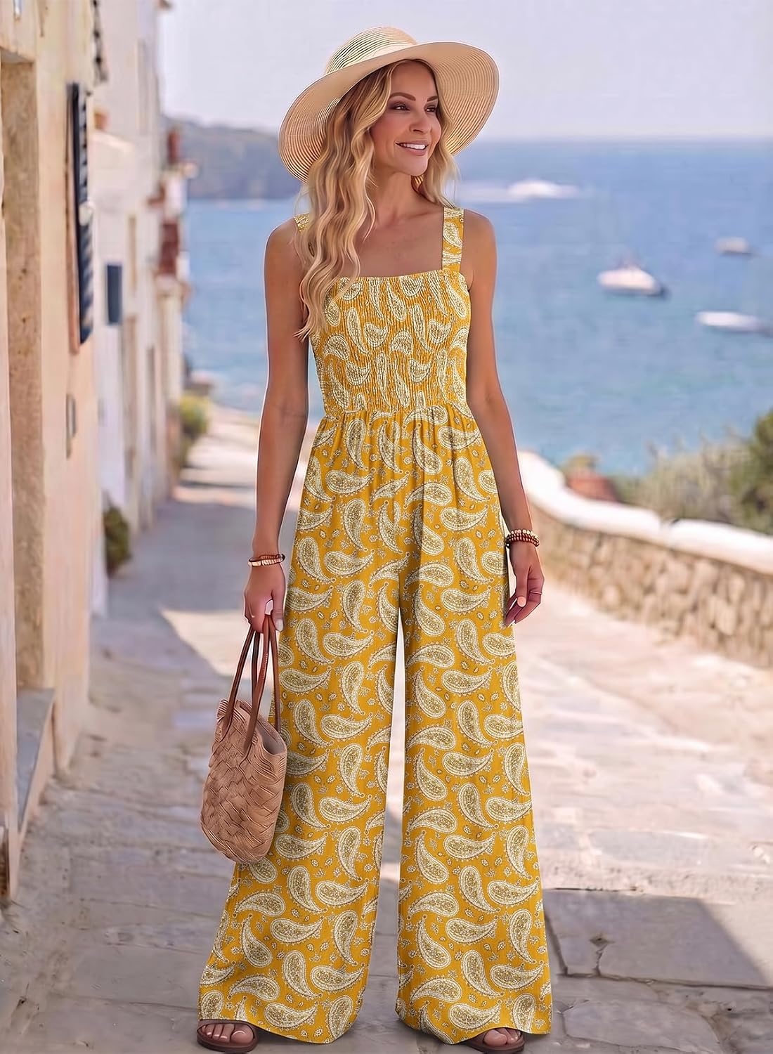 image:imageDokotoo Womens Loose Overalls Jumpsuits One Piece Sleeveless RompersYellow