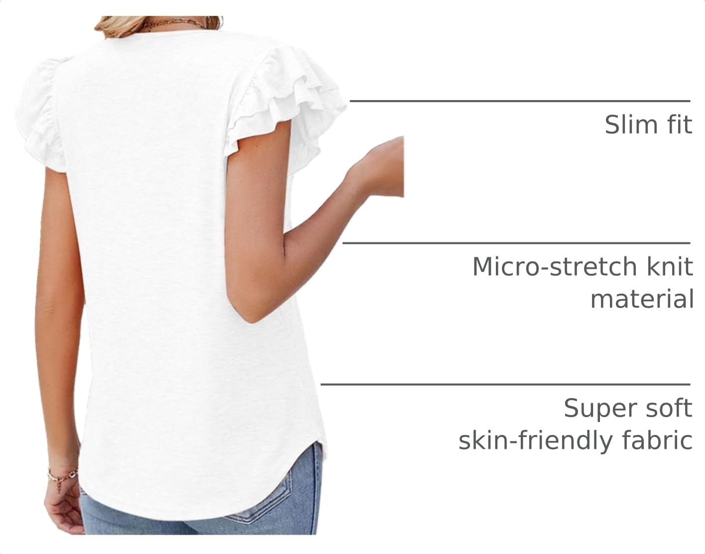 image:imageDokotoo Womens Ruffle Short Sleeve Tops 2026 Solid Color T ShirtsAwhite