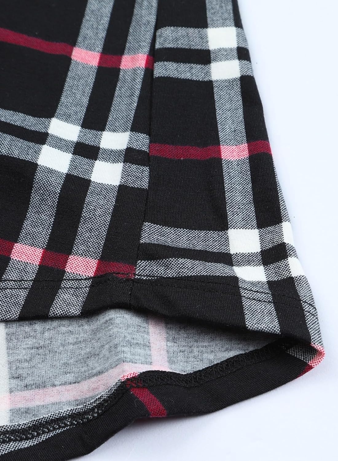 image:imageDokotoo Womens Tops Plaid Cotton Cuffed 34 Sleeve Shirts BlousesBlack