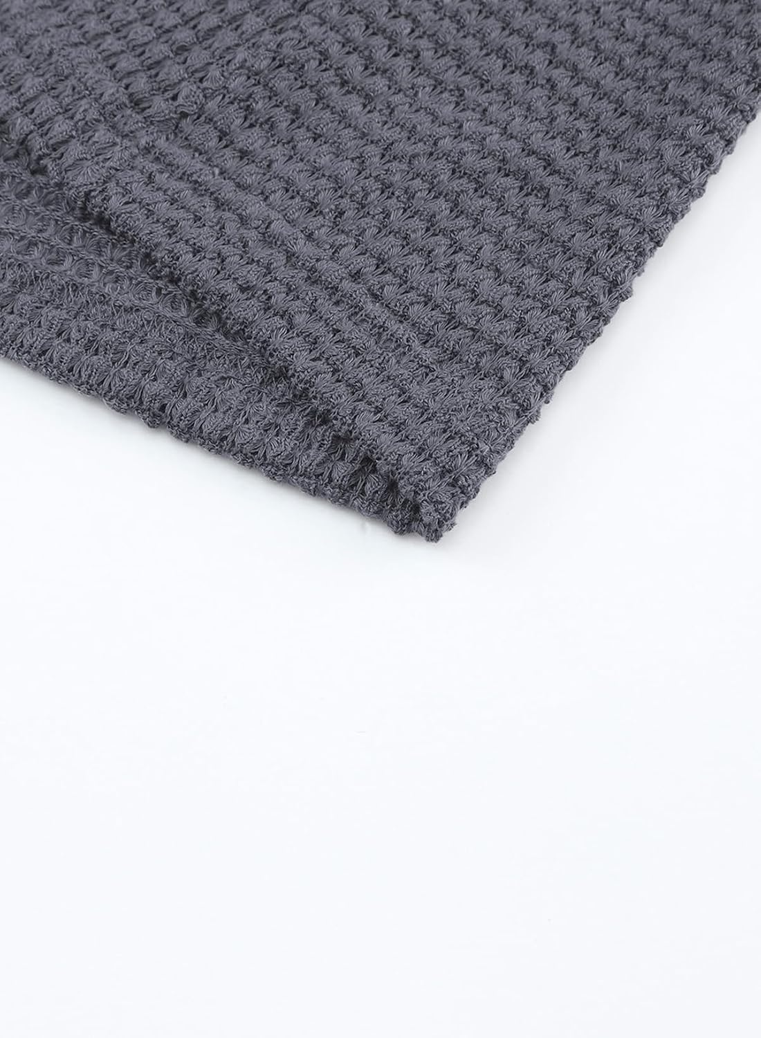 image:imageDokotoo Womens Waffle Knit Hoodies Zip Up Drawstring Oversized JacketsGray