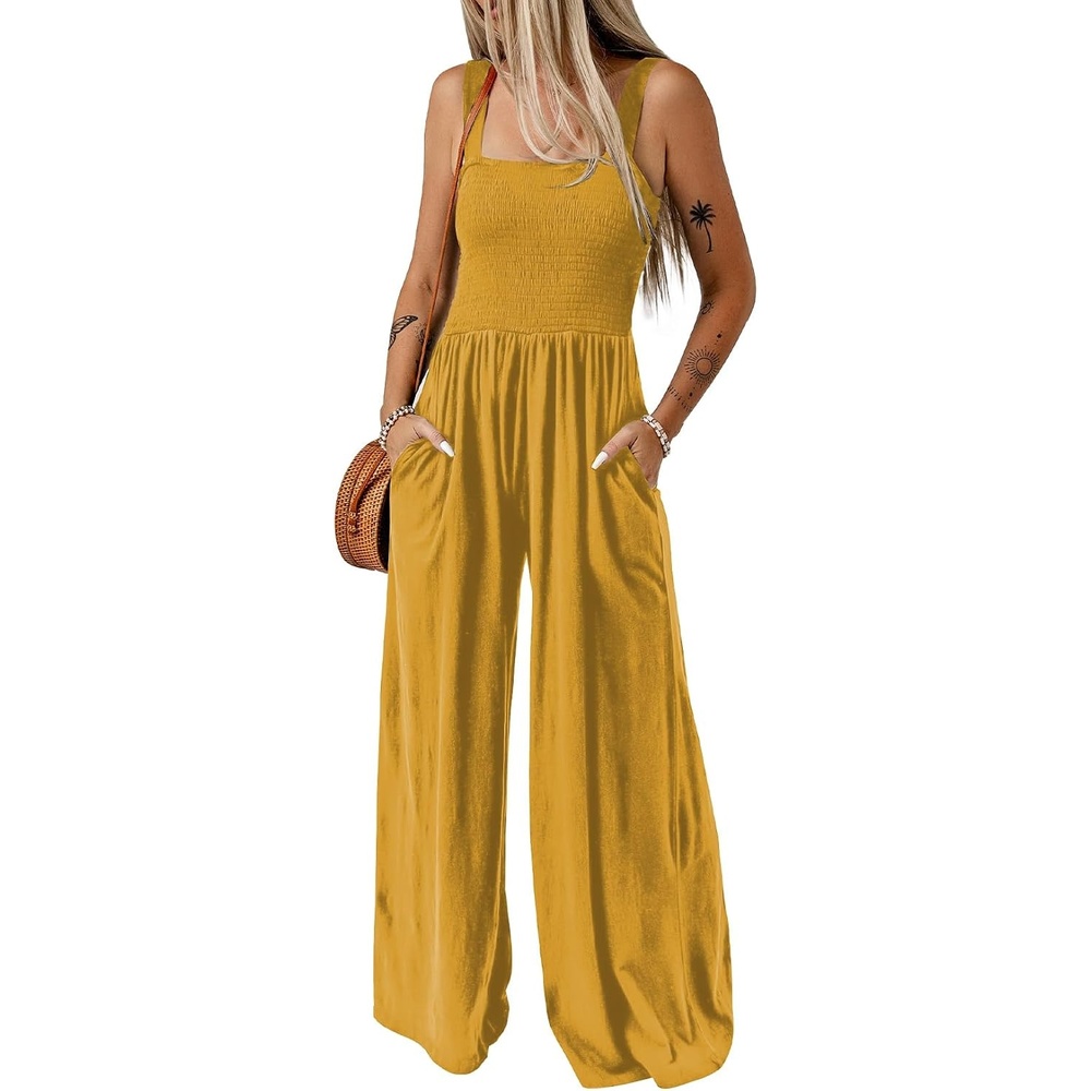 image:imageDokotoo Womens Casual Jumpsuits One Piece Sleeveless Wide Leg RompersGinger