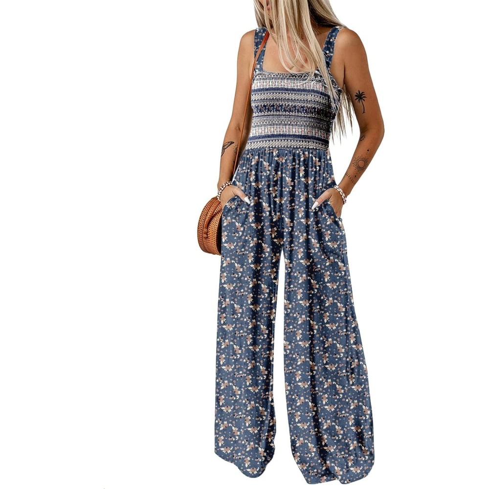 image:imageDokotoo Womens Loose Overalls Jumpsuits One Piece Sleeveless RompersBlue 5