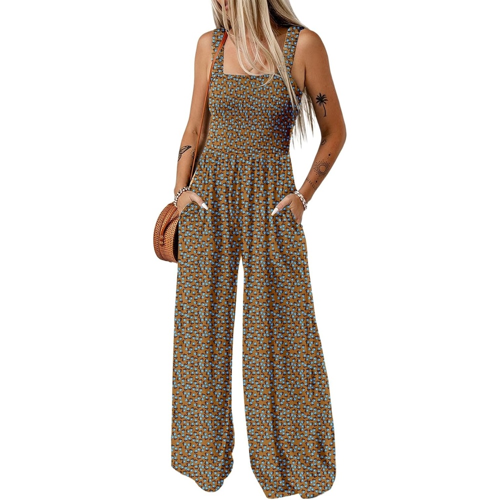 image:imageDokotoo Womens Loose Overalls Jumpsuits One Piece Sleeveless RompersBrown