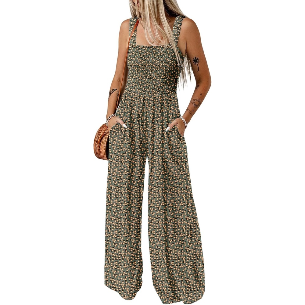 image:imageDokotoo Womens Loose Overalls Jumpsuits One Piece Sleeveless RompersGreen