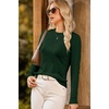 Dokotoo Sweaters for Women Long Sleeve Crewneck Diamond Hollow Out Lightweight Pullover Sweater Tops Fall Outfits(Blackish Green)