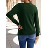 Dokotoo Sweaters for Women Long Sleeve Crewneck Diamond Hollow Out Lightweight Pullover Sweater Tops Fall Outfits(Blackish Green)
