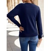 Dokotoo Sweaters for Women Long Sleeve Crewneck Diamond Hollow Out Lightweight Pullover Sweater Tops Fall Outfits(Blue)