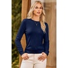 Dokotoo Sweaters for Women Long Sleeve Crewneck Diamond Hollow Out Lightweight Pullover Sweater Tops Fall Outfits(Blue)