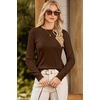 Dokotoo Sweaters for Women Long Sleeve Crewneck Diamond Hollow Out Lightweight Pullover Sweater Tops Fall Outfits(Brown)
