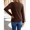 Dokotoo Sweaters for Women Long Sleeve Crewneck Diamond Hollow Out Lightweight Pullover Sweater Tops Fall Outfits(Brown)