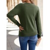 Dokotoo Sweaters for Women Long Sleeve Crewneck Diamond Hollow Out Lightweight Pullover Sweater Tops Fall Outfits(Green)