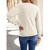 Dokotoo Sweaters for Women Long Sleeve Crewneck Diamond Hollow Out Lightweight Pullover Sweater Tops Fall Outfits(White)