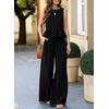 Dokotoo Womens 2 Piece Outfits Tank Tops Elastic Waist Wide Leg Pants Sets(Black)