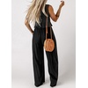 Dokotoo Womens 2 Piece Outfits Tank Tops Elastic Waist Wide Leg Pants Sets(Black)
