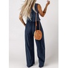 Dokotoo Womens 2 Piece Outfits Tank Tops Elastic Waist Wide Leg Pants Sets(Blue)