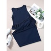 Dokotoo Womens 2 Piece Outfits Tank Tops Elastic Waist Wide Leg Pants Sets(Blue)