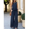 Dokotoo Womens 2 Piece Outfits Tank Tops Elastic Waist Wide Leg Pants Sets(Blue)