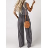 Dokotoo Womens 2 Piece Outfits Tank Tops Elastic Waist Wide Leg Pants Sets(Dark Grey)