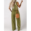 Dokotoo Womens 2 Piece Outfits Tank Tops Elastic Waist Wide Leg Pants Sets(Green)