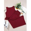 Dokotoo Womens 2 Piece Outfits Tank Tops Elastic Waist Wide Leg Pants Sets(Red)
