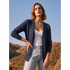 Dokotoo Womens Cardigan Wool Blend Casual Knit Hollow Out Sweaters Tops(Blue)