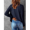 Dokotoo Womens Cardigan Wool Blend Casual Knit Hollow Out Sweaters Tops(Blue)